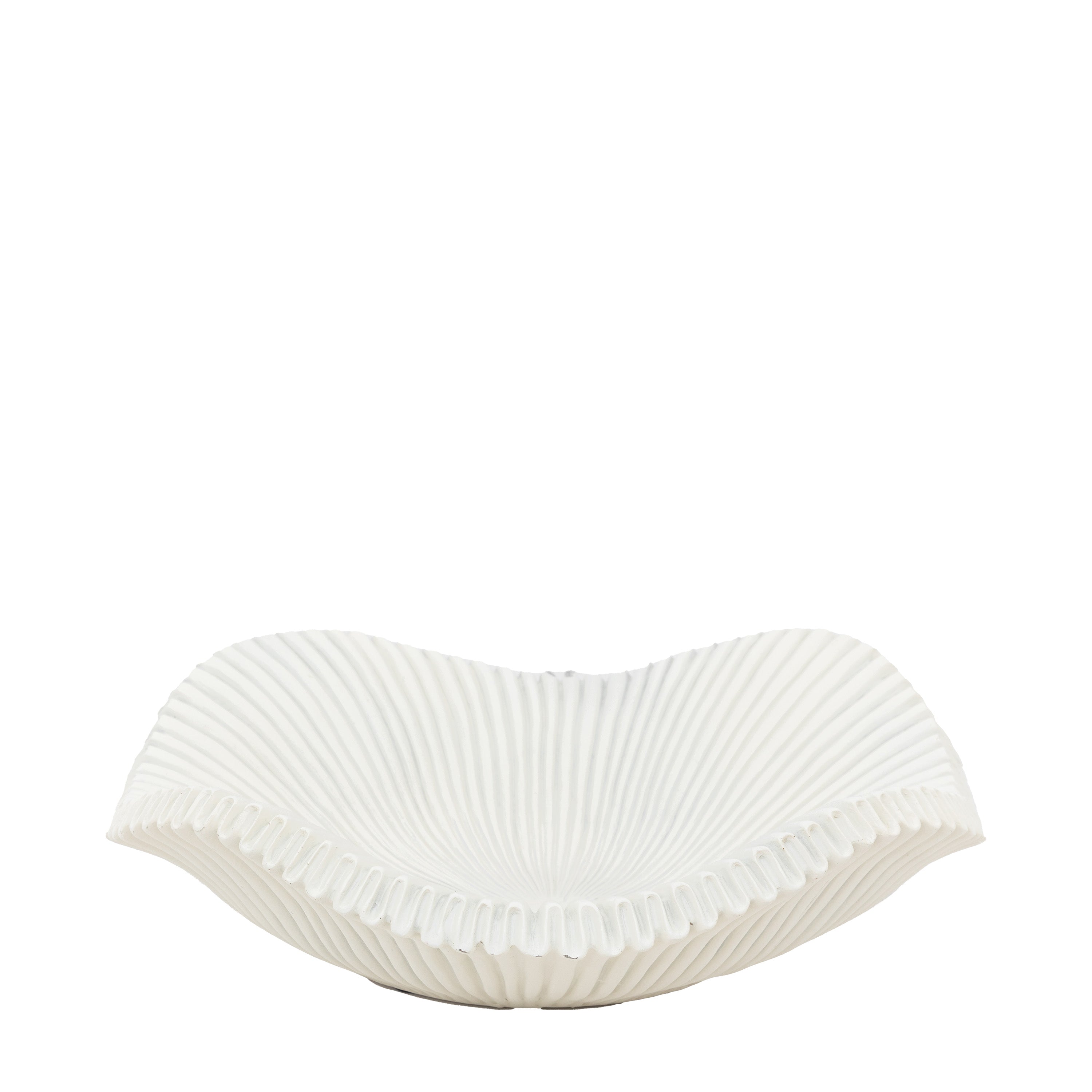 Adair White Stone Ridged Tray Dish